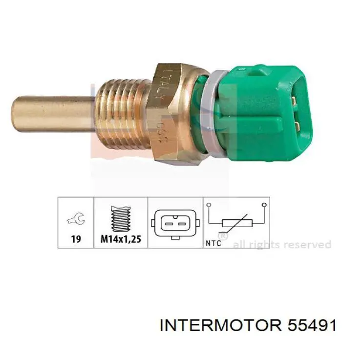 55491 Intermotor датчик температуры охлаждающей жидкости