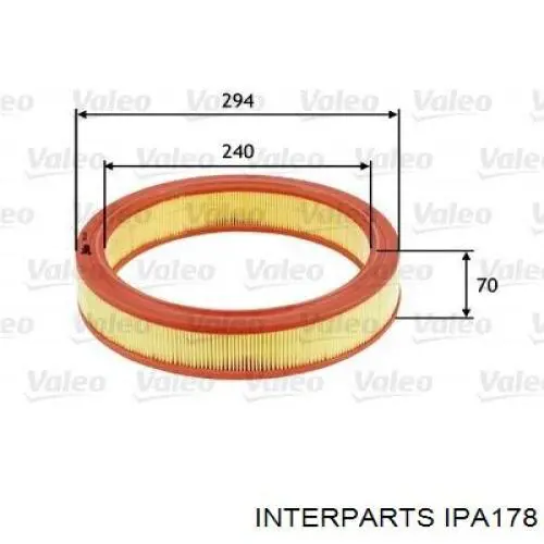 Воздушный фильтр IPA178 Interparts