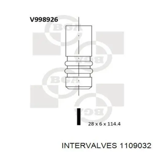 1109032 Intervalves клапан впускной