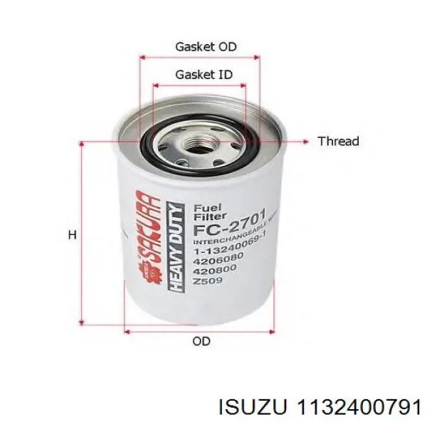 1-13240079-1 Isuzu топливный фильтр