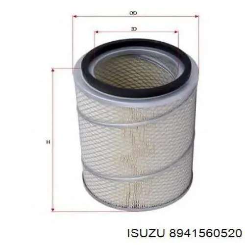 Элемент воздушного фильтра Isuzu 8941560520 цена, от 13.08 USD