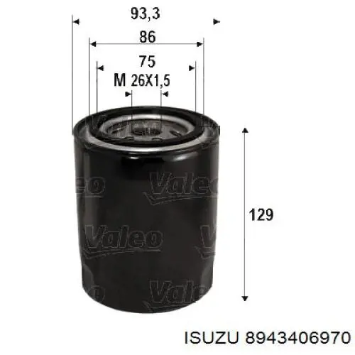 Масляный фильтр 8943406970 Isuzu