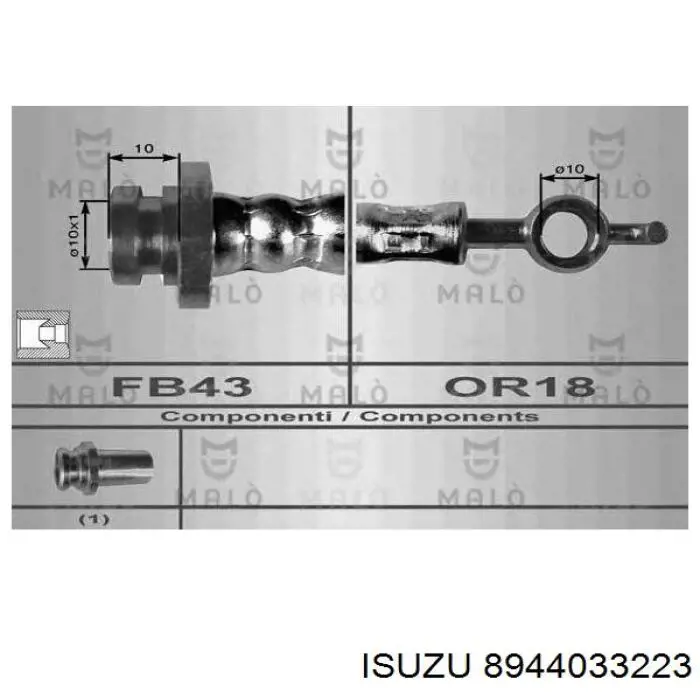 Купить 8944033223 Isuzu Шланг тормозной передний