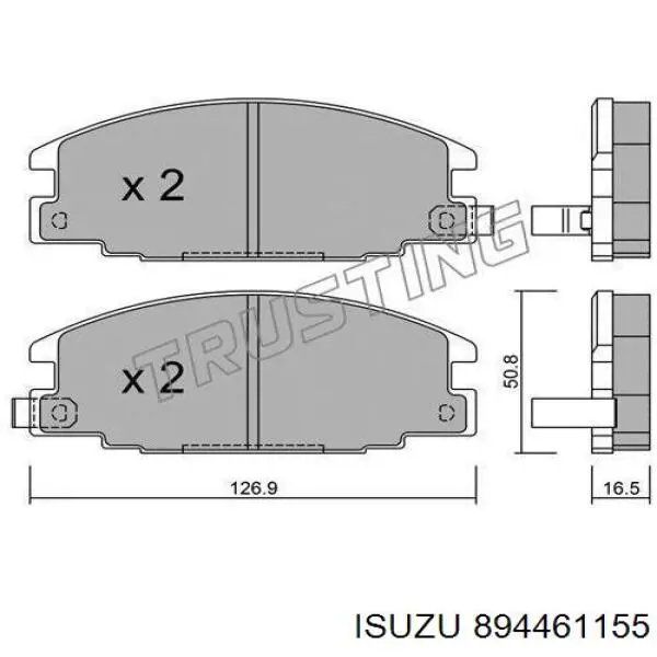 Передние тормозные колодки 894461155 Isuzu