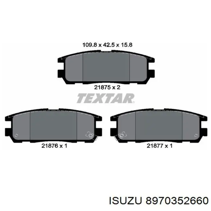 Колодки дисковые  Isuzu 8970352660 цена, от 17.90 USD