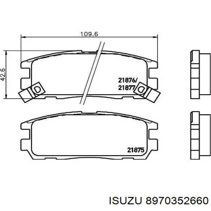 Купить 8970352660 Isuzu Колодки тормозные задние, дисковые