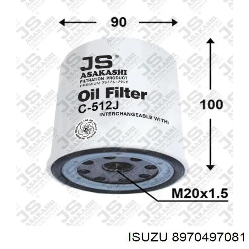 Фильтр очистки масла центробежный Isuzu 8970497081 цена, от 7.42 USD