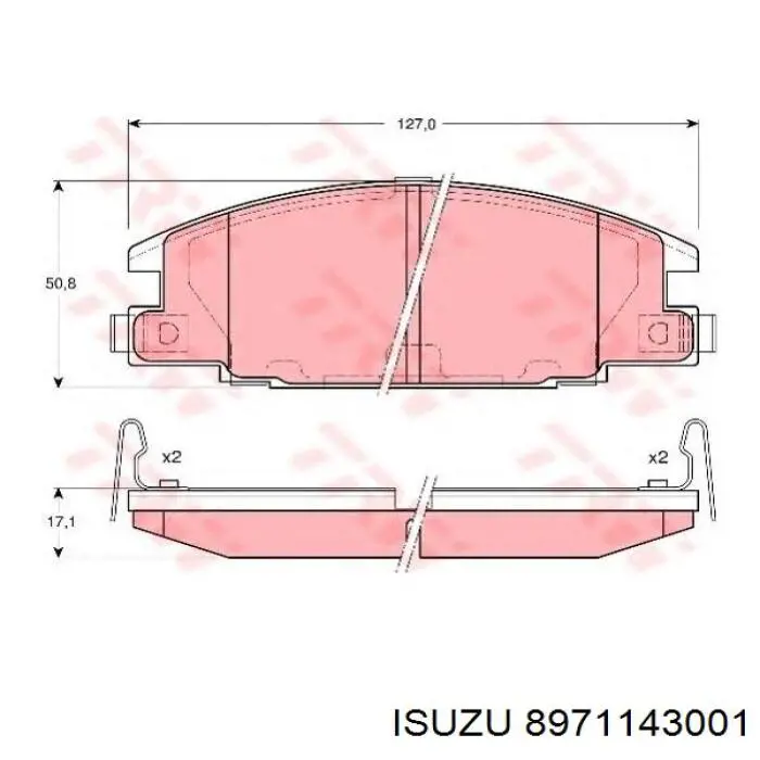 Передние тормозные колодки 8971143001 Isuzu