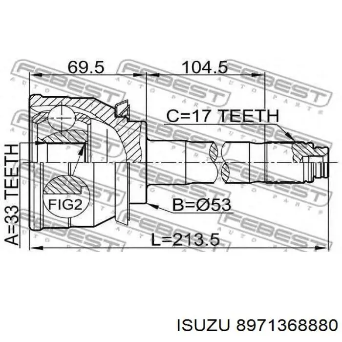 Граната колесная Isuzu 8971368880 цена, от 33.08 USD