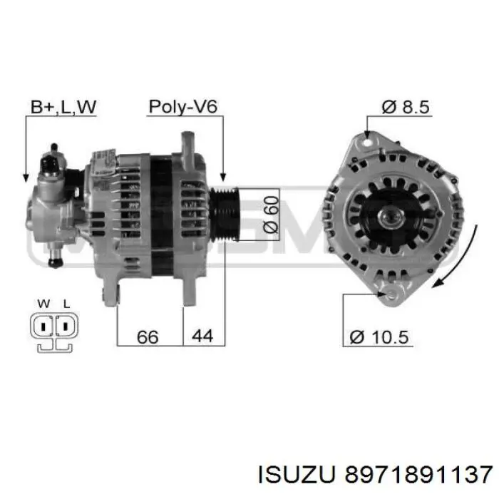 Генератор 8971891137 Isuzu