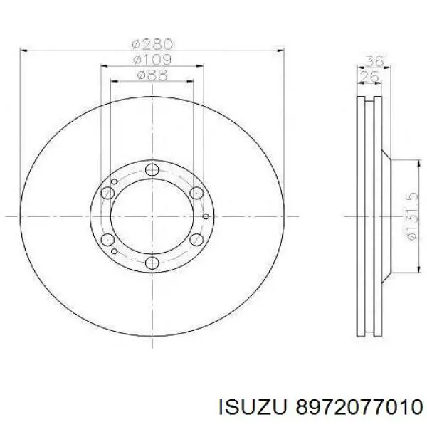 Передние тормозные диски 8972077010 Isuzu