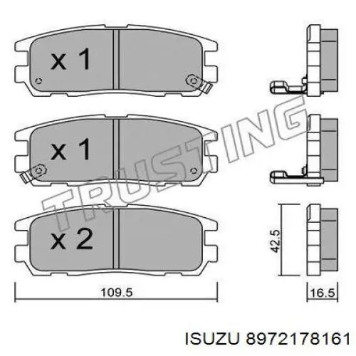 Задние тормозные колодки 8972178161 Isuzu