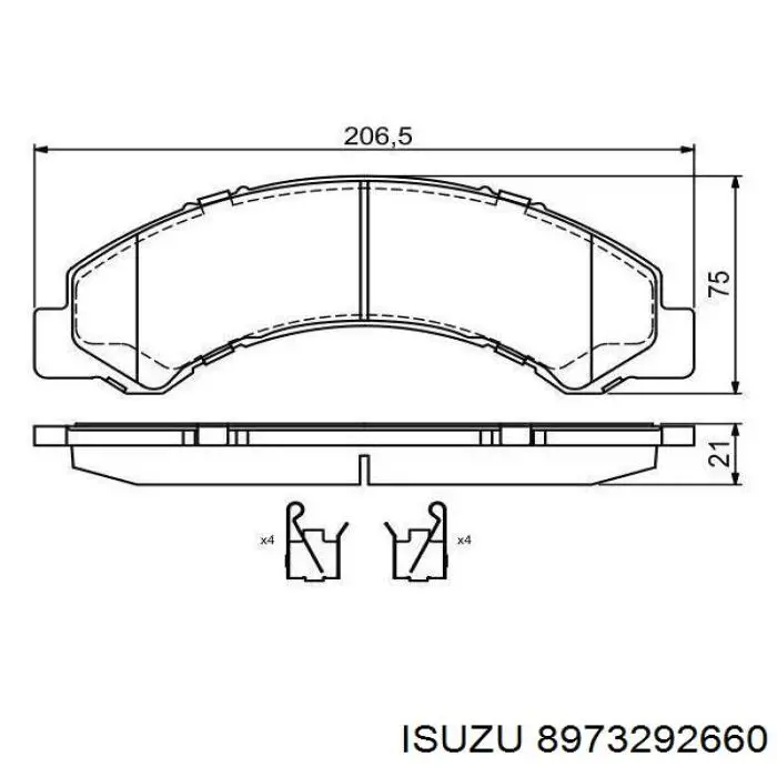 Купить 8973292660 Isuzu Колодки тормозные задние, дисковые