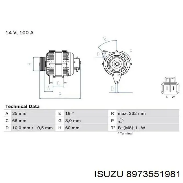 Купить 8973551981 Isuzu Генератор