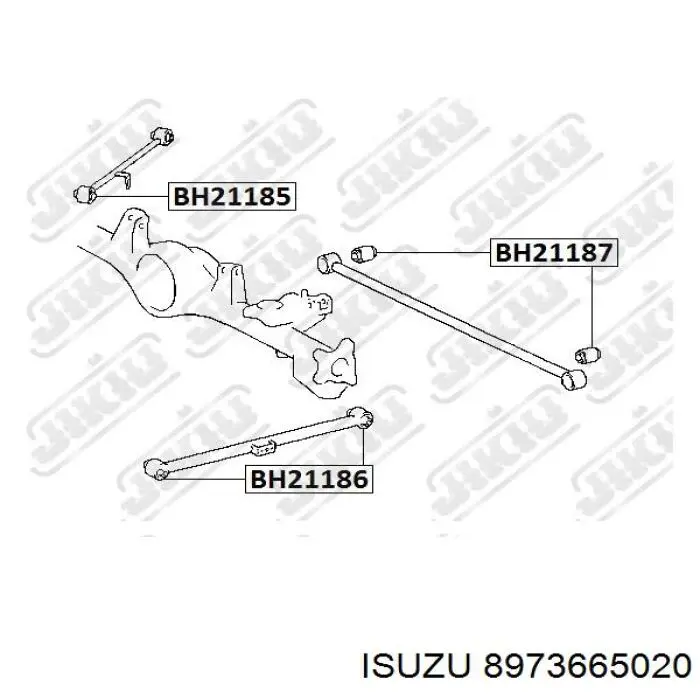 Сайлентблок заднего продольного верхнего рычага 8973665020 Isuzu