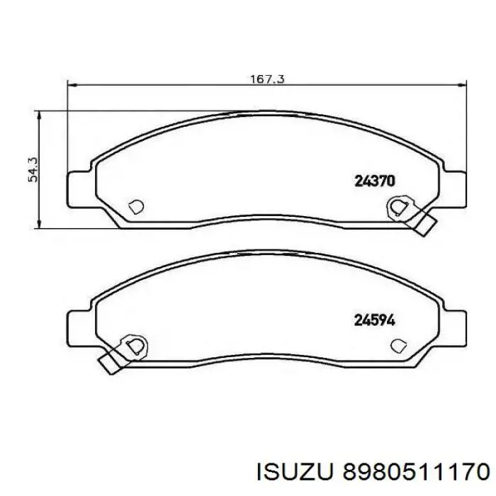 Передние тормозные колодки 8980511170 Isuzu