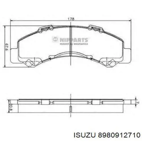 Колодки дисковые  Isuzu 8980912710 цена, от 38.04 USD