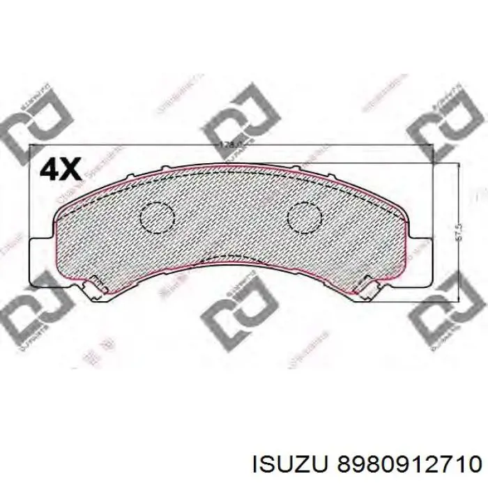 Задние тормозные колодки 8980912710 Isuzu