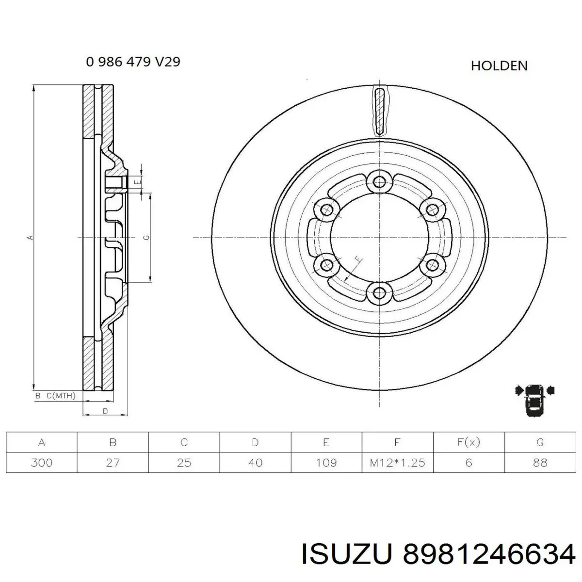 Купить 8981246634 Isuzu Ротор тормозной