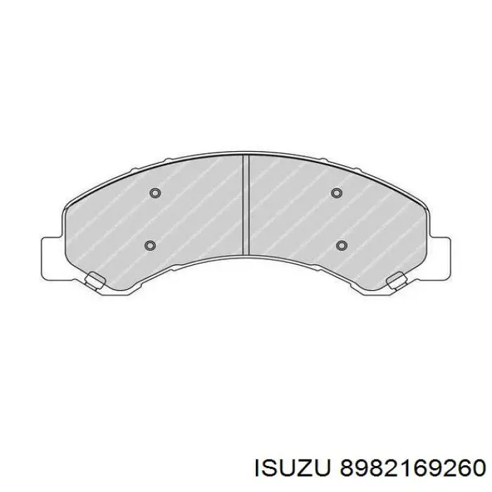 8982169260 Isuzu колодки тормозные передние дисковые