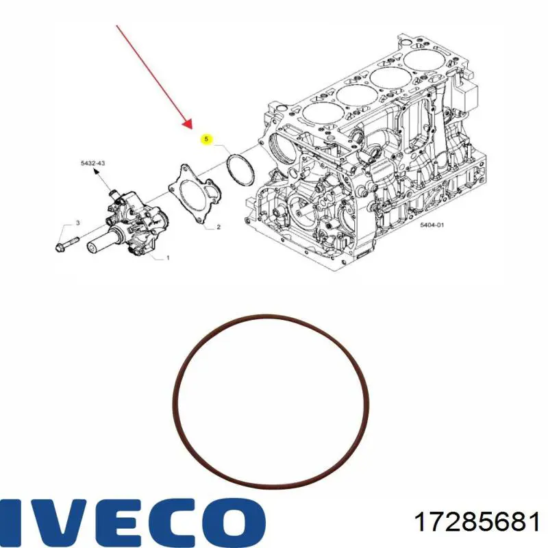 17285681 Iveco Прокладка водяного насоса