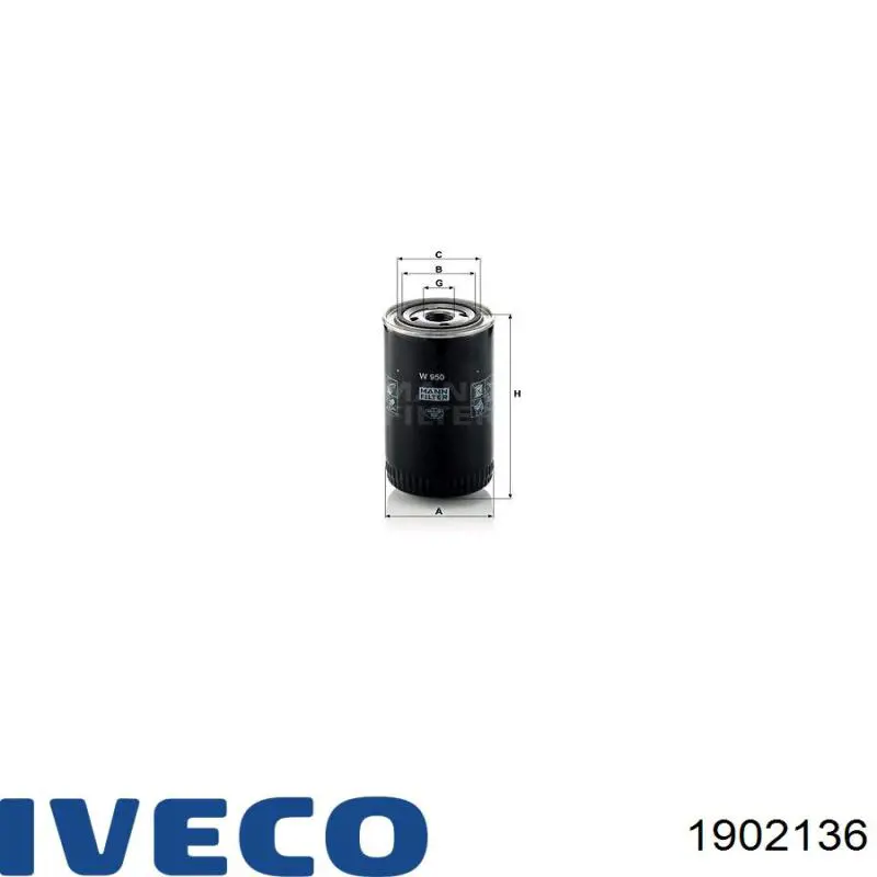 Фильтр очистки масла центробежный Iveco 1902136 цена, от 14.68 USD