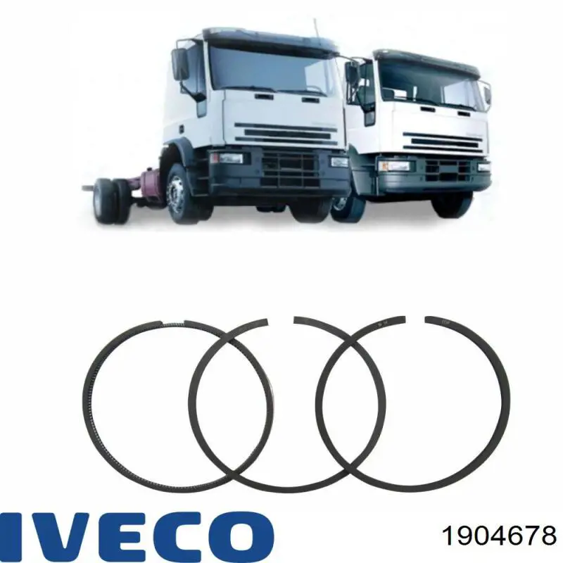 1904678 Iveco Поршневые кольца на 1 цилиндр, STD
