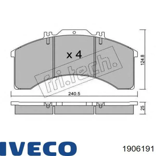 1906191 Iveco Колодки передние
