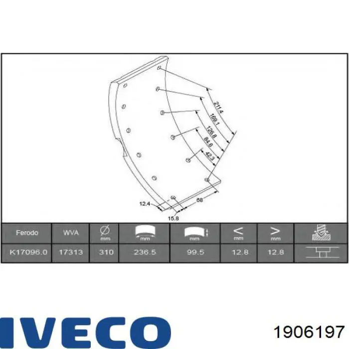 Тормоза рабочие задние ножные и тормозные барабаны Iveco 1906197 цена, от 56.59 USD