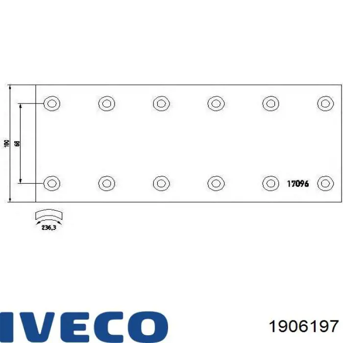 Купить 1906197 Iveco Задние барабанные тормозные колодки