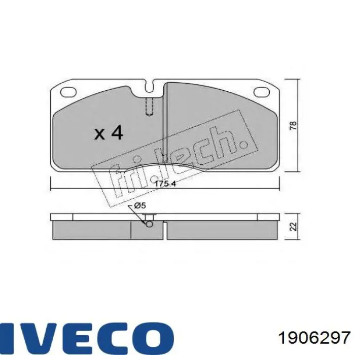 Колодки Iveco 1906297 цена, от 43.63 USD