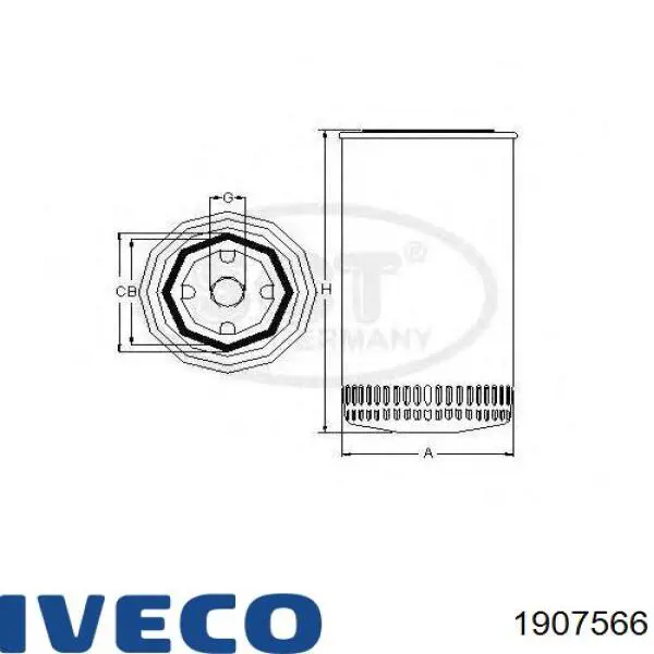 1907566 Iveco Масляный фильтр двигателя