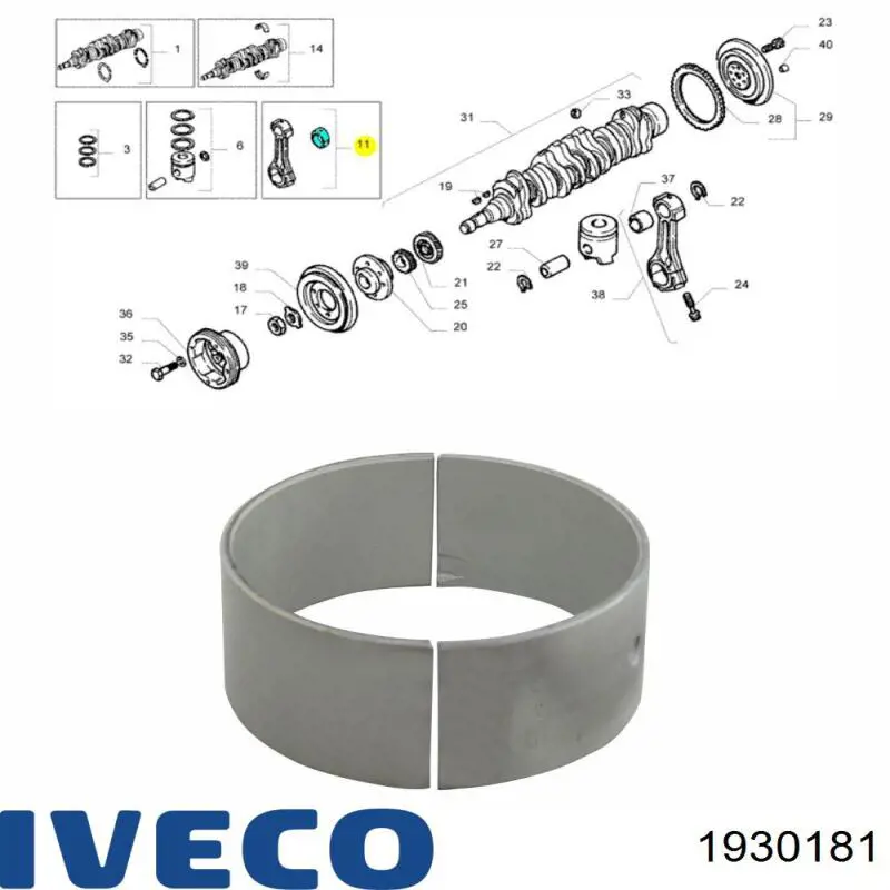 Вкладыши шатунные 1930181 Iveco