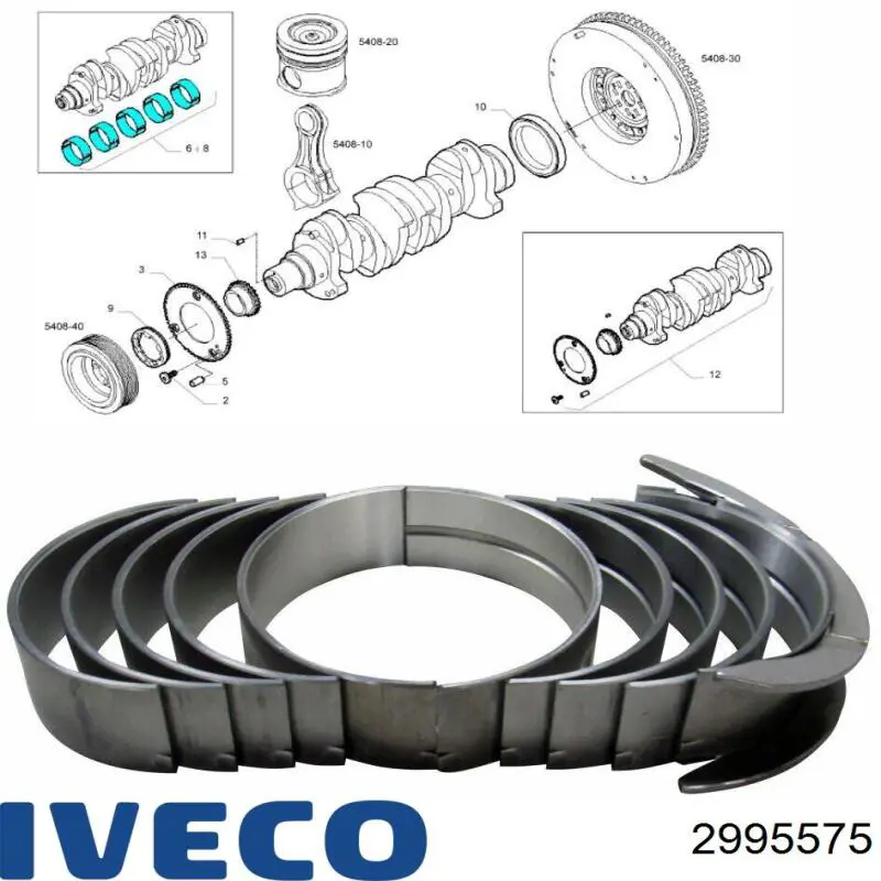 2995575 Iveco Комплект подшипников скольжения коленвала
