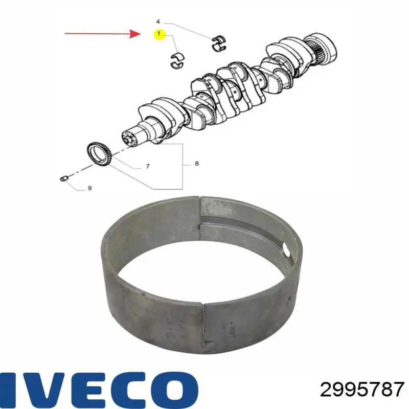 Вкладыши коленвала коренные, стандарт (STD) DAF 1703861 цена, от 164.70 USD