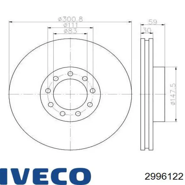 2996122 Iveco Диск тормозной передний
