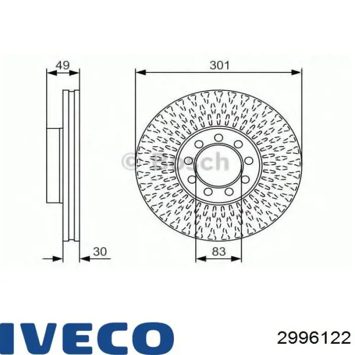 Передние тормозные диски 2996122 Iveco