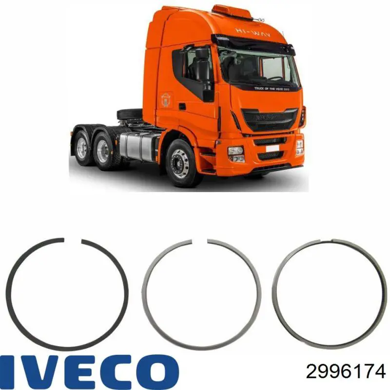 Купить 2996174 Iveco Комплект поршневых колец на 1 цилиндр, стандарт