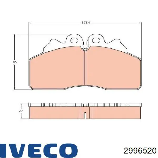 2996520 Iveco Колодки тормозные дисковые комплект