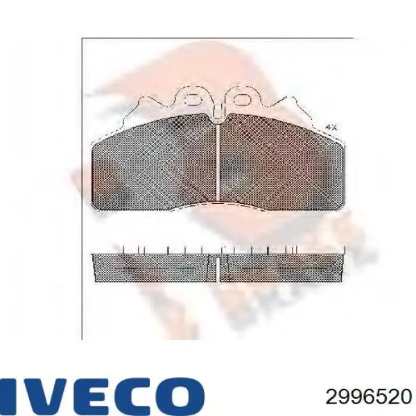 Колодки дисковые  Iveco 2996520 цена, от 73.60 USD