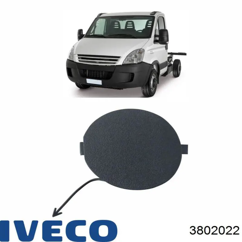 3802022 Iveco Передняя заглушка бампера буксировочного крюка