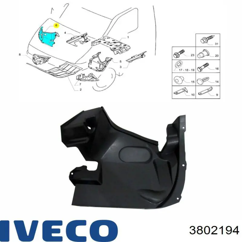 3802194 Iveco Подкрылок крыла переднего левый