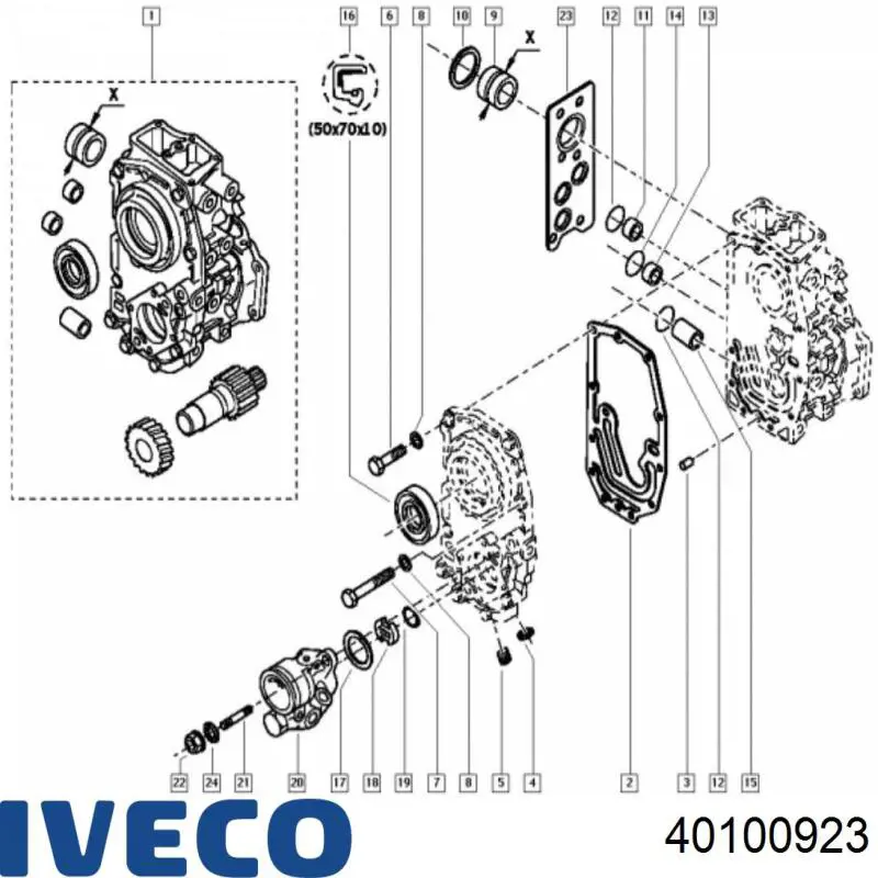 Сальник коленчатого вала Iveco 40100923 цена, от 7.03 USD