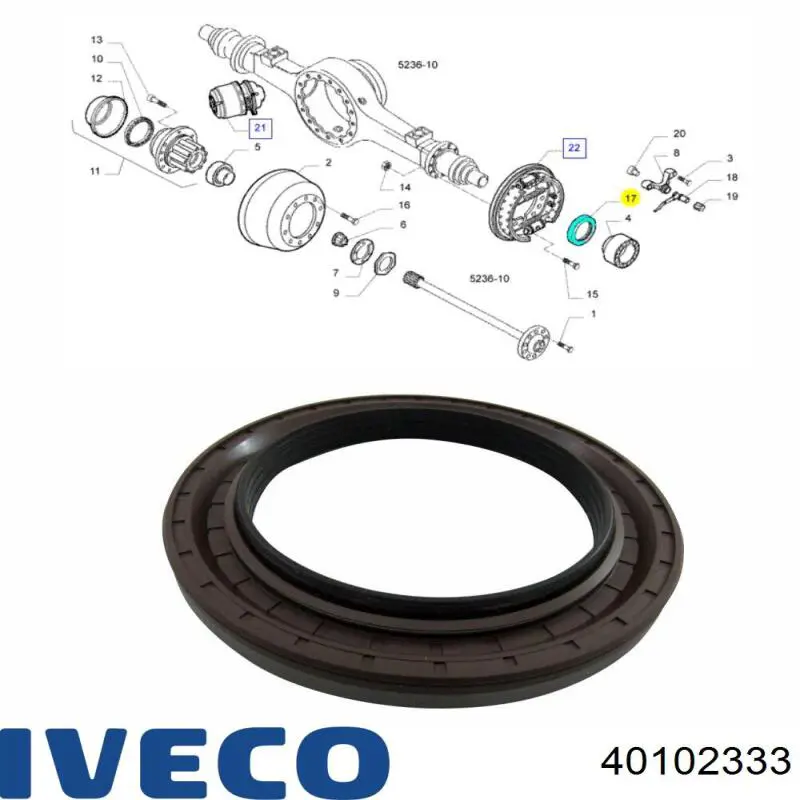 Сальник задней ступицы 40102333 Iveco