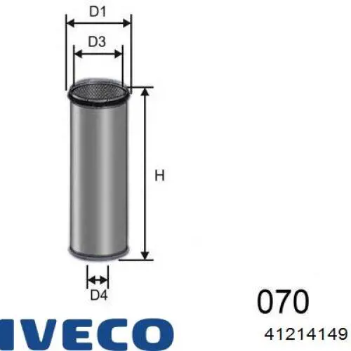 Купить 41214149 Iveco Фильтр воздушный насоса подачи вторичного воздуха