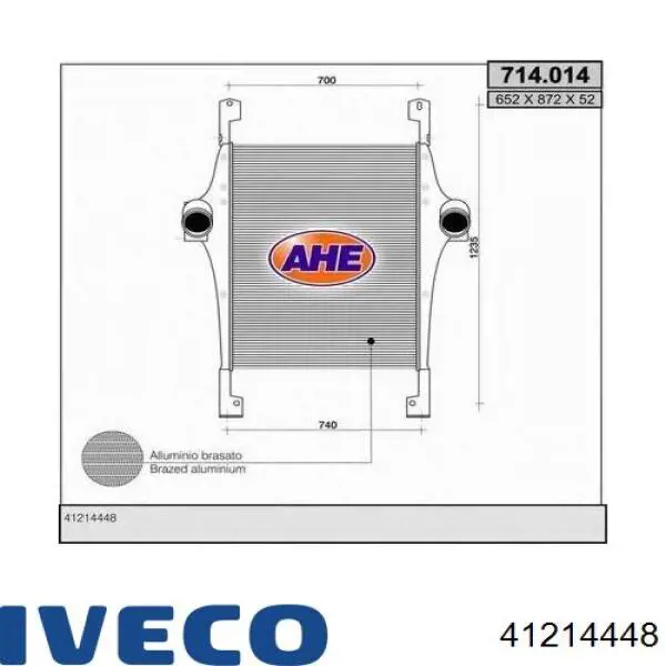 41214448 Iveco Охладитель наддувочного воздуха