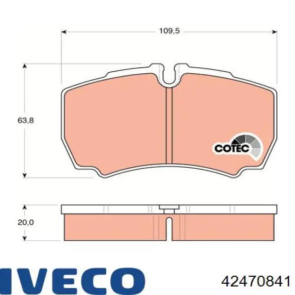 42470841 Iveco колодки тормозные задние дисковые
