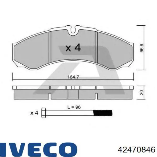 Колодки дисковые  Iveco 42470846 цена, от 23.69 USD