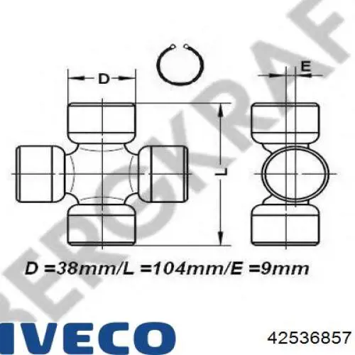 Крестовина полуоси передней 42536857 Iveco