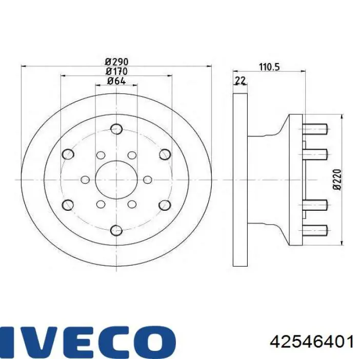 42546401 Iveco Диск тормозной передний